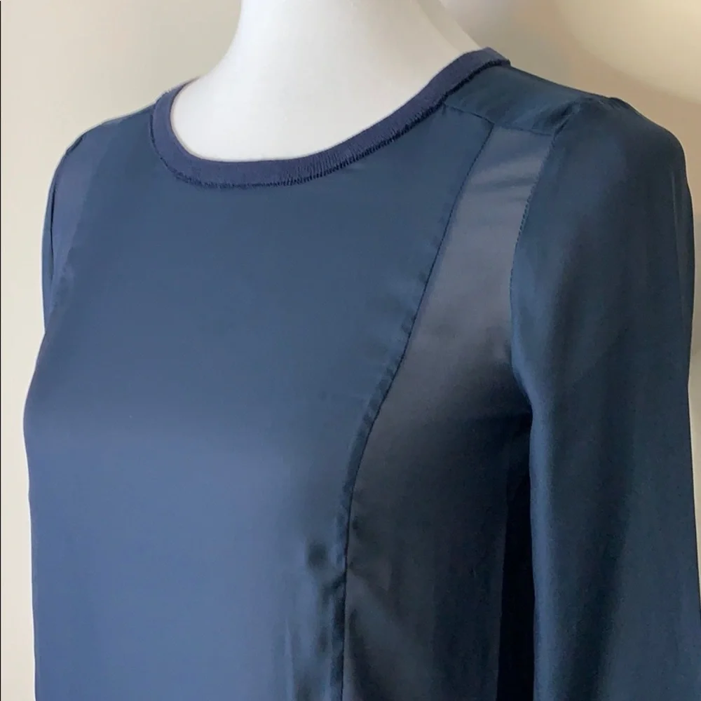 VINCE Coastal Sheer Panel Longsleeve Big Girls Top